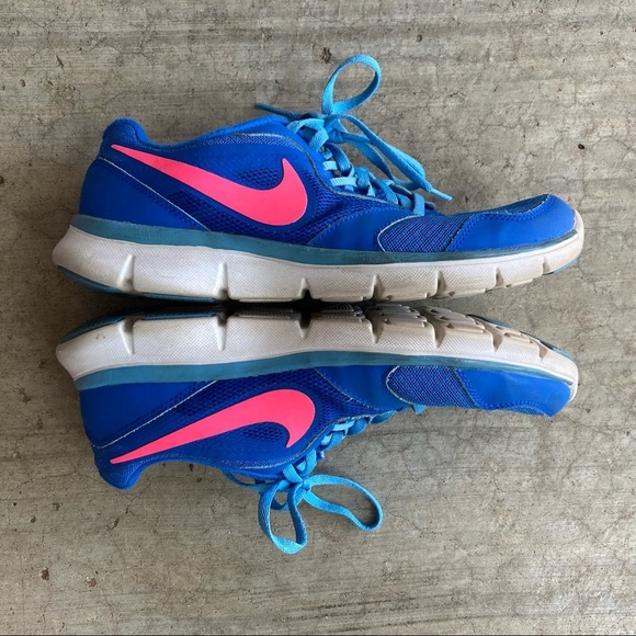 Nike | Flex Experience Blue & Pink RN 3 Shoes 8.5 - Picture 4 of 8